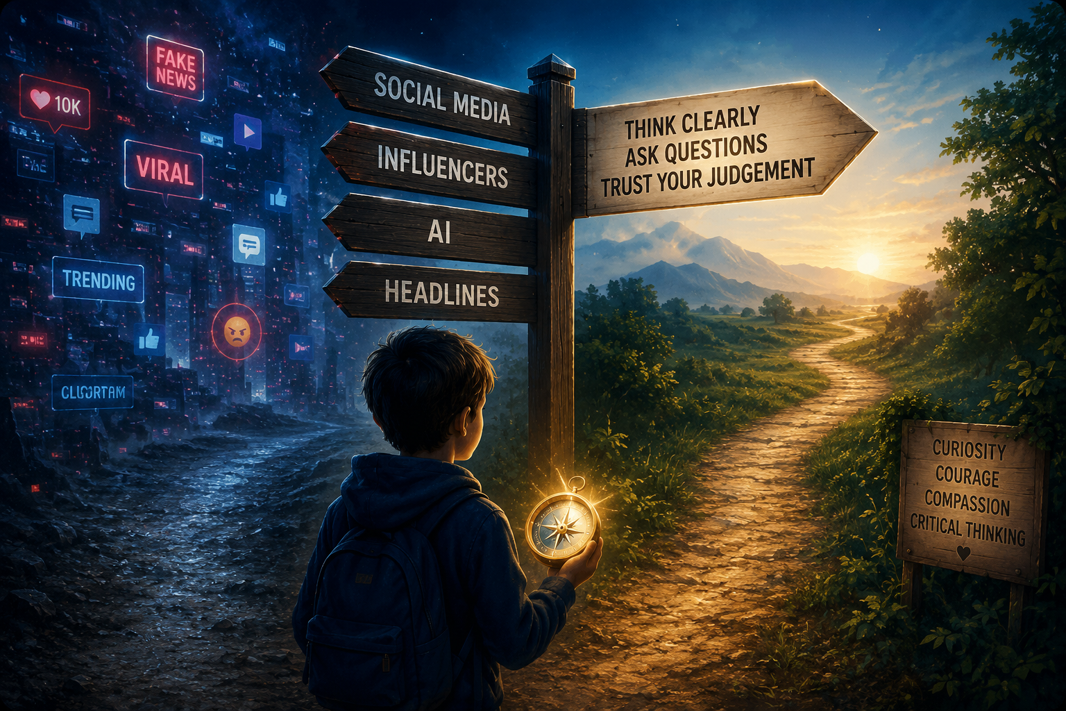 Children need an internal compass to navigate social media, AI and online influence
